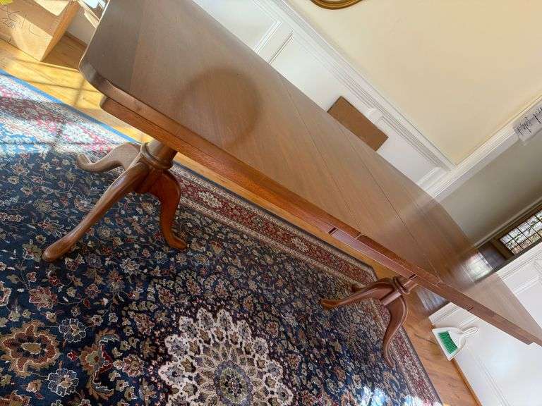 Classic Wooden Dining Table with Pedestal Base image