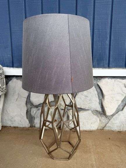 Geometric Gold Tone Table Lamp image