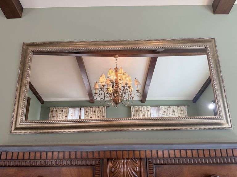 Grand Rectangular Wall Mirror with Ornate Frame image