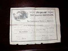$500 Dollar Bond from 1865 Confederate States of America