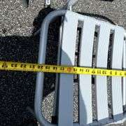 Silver Metal Outdoor Patio Table with Four Chairs