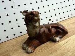 Figural Ceramic Lion & Bird Candle Holders