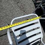 Silver Metal Outdoor Patio Table with Four Chairs