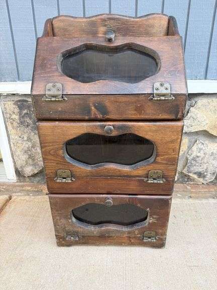 Wooden Apothecary Cabinet with Glass Front Drawers