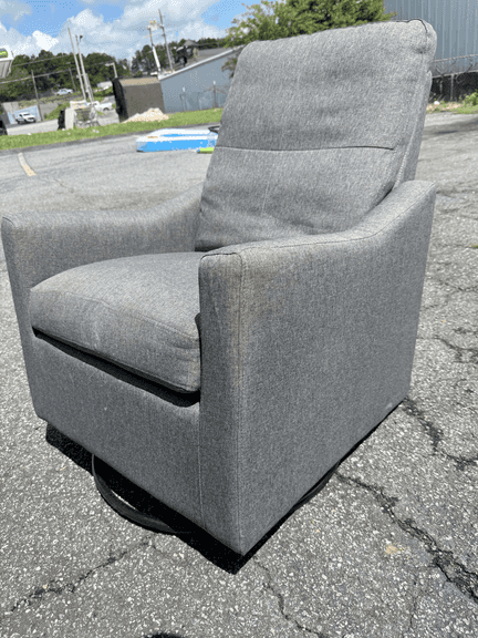 Upholstered Swivel Armchair - Gray