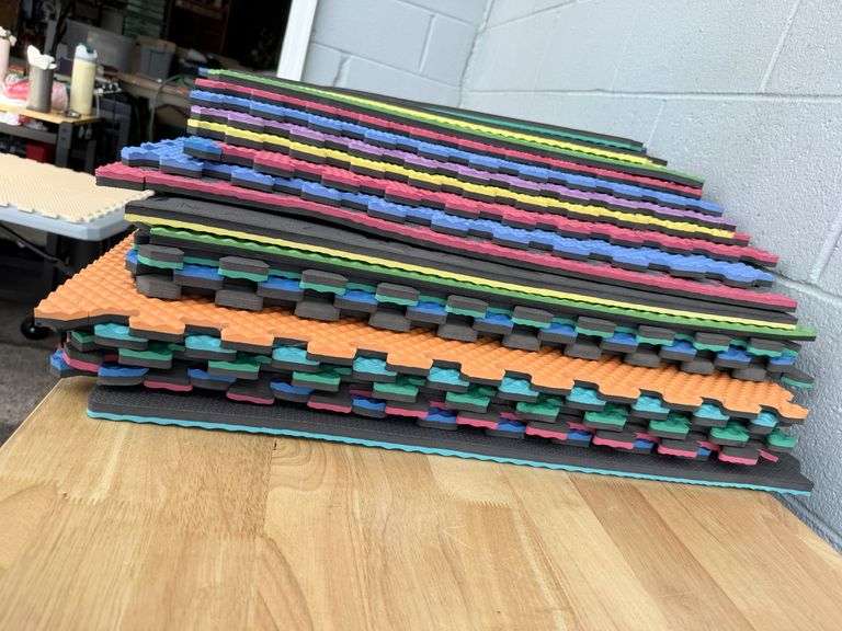 Stack of Interlocking Foam Floor Mats