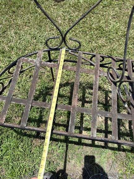 Wrought Iron Garden Bench with Heart Back