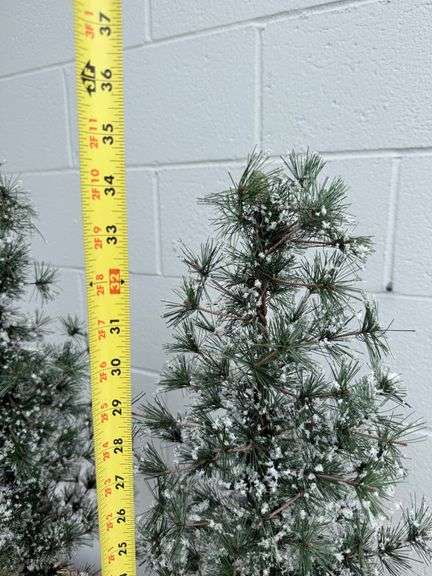 Set of Three Decorative Christmas Trees with Burlap Bases