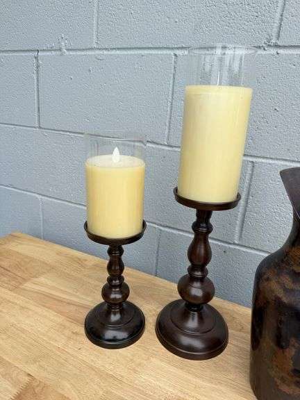 Luminara Candle Holders, Metal Pitcher and Statue of Liberty Tray
