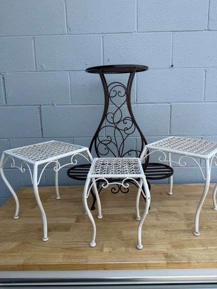 Set of Four Metal Plant Stands