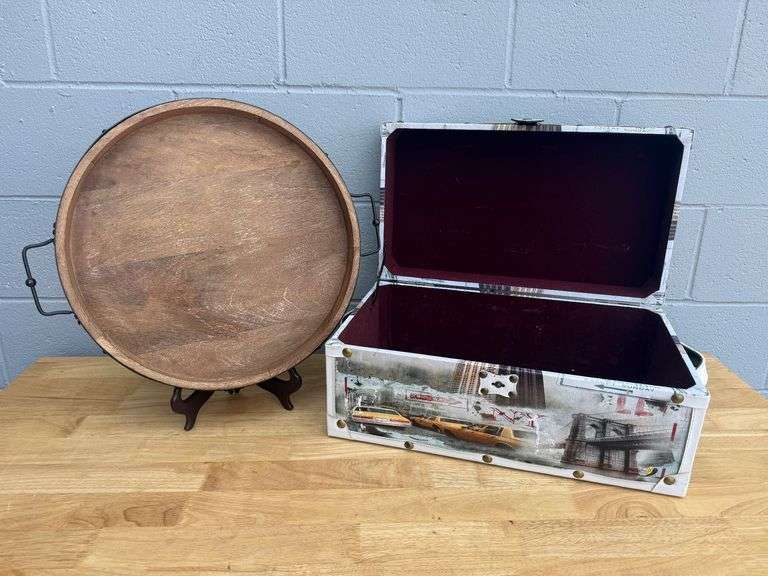 Small Trunk & Wooden Tray