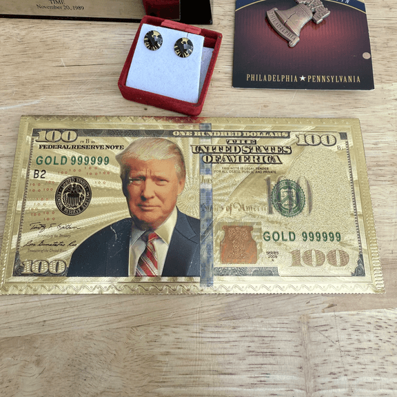 Political & Historical Memorabilia Collection: Time Magazine Display, Signed White House Egg, Trump Bill & More