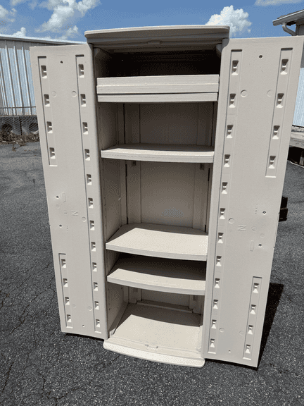 Tall Plastic Storage Cabinet with Shelves