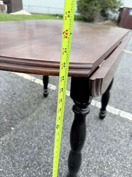 Wood Drop Leaf Table with Black Legs