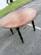 Wood Drop Leaf Table with Black Legs