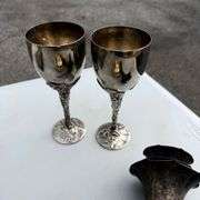 Silver Plated Assortment - Jewelry Box, Goblets, and Flower Vases
