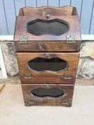Wooden Apothecary Cabinet with Glass Front Drawers