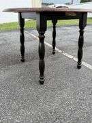 Wood Drop Leaf Table with Black Legs