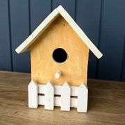 Hand Painted Pottery Fish Plate and Two Decorative Birdhouses
