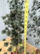 Set of Three Decorative Christmas Trees with Burlap Bases