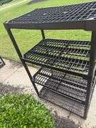 Black Plastic Four-Tier Shelf Unit