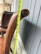 Pair of Wood Framed Arm Chairs with Leather Seats