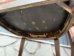 Pair of Wood Framed Arm Chairs with Leather Seats
