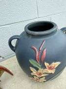Roseville Pottery Vase and Parrot Figurine