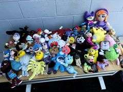 Assorted Plush Toys - Lot of Various Characters and Brands