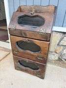 Wooden Apothecary Cabinet with Glass Front Drawers
