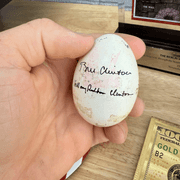 Political & Historical Memorabilia Collection: Time Magazine Display, Signed White House Egg, Trump Bill & More