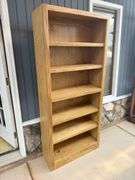Tall Wooden Bookcase with Adjustable Shelves