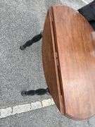 Wood Drop Leaf Table with Black Legs