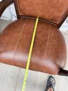 Pair of Wood Framed Arm Chairs with Leather Seats