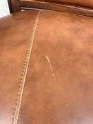 Pair of Wood Framed Arm Chairs with Leather Seats