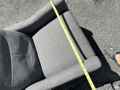Upholstered Swivel Armchair - Gray