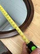 Dark Wood Framed Round Mirror