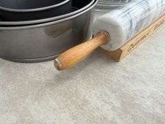 Baking Set: Marble Rolling Pin, Cake Pans, and Dragon Mold