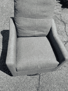 Upholstered Swivel Armchair - Gray