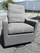 Upholstered Swivel Armchair - Gray
