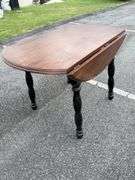 Wood Drop Leaf Table with Black Legs