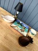 Tropical Inspired Home Decor: Dishes, Spreader, and Pineapple Lamp