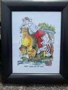 Framed Art Print Featuring Georgia Bulldogs and Florida Gators Cartoon