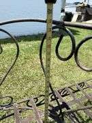 Wrought Iron Garden Bench with Heart Back