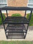 Black Plastic Four-Tier Shelf Unit