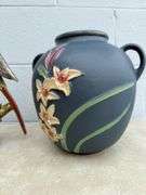 Roseville Pottery Vase and Parrot Figurine