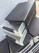 Lot of 6 Black and Clear Plastic Storage Drawers
