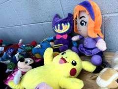 Assorted Plush Toys - Lot of Various Characters and Brands