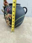 Roseville Pottery Vase and Parrot Figurine