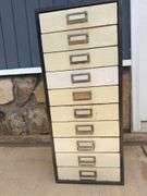 Industrial Metal 10-Drawer Cabinet
